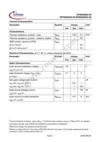 SPP80N06S2-08 Datasheet Page 2