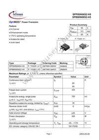 SPP80N06S2-H5 Datasheet Cover