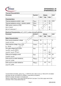 SPP80N06S2L-06 Datasheet Page 2