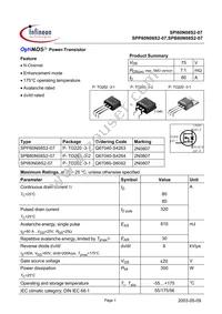 SPP80N08S2-07 Datasheet Cover