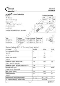 SPP80N10L Datasheet Cover