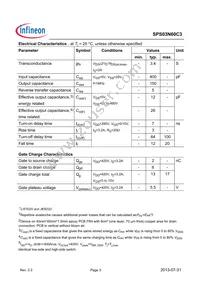 SPS03N60C3 Datasheet Page 3