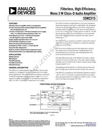 SSM2315CBZ-REEL7 Datasheet Cover