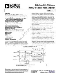 SSM2317CBZ-REEL Datasheet Cover