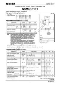 SSM3K316T(TE85L Datasheet Cover