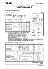 SSM3K7002BF Datasheet Cover