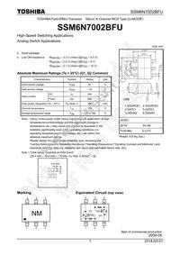 SSM6N7002BFU Datasheet Cover