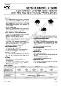 ST72F340S4T6 Datasheet Cover