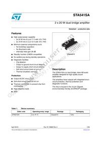 STA541SA Datasheet Cover