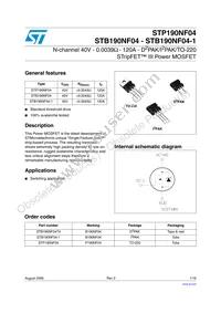 STB190NF04T4 Datasheet Cover