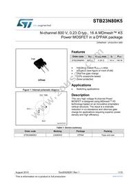 STB23N80K5 Datasheet Cover