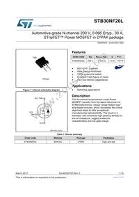 STB30NF20L Datasheet Cover