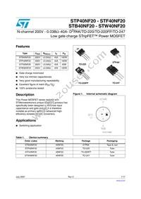 STB40NF20 Datasheet Cover