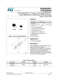 STB4N62K3 Datasheet Cover