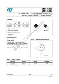 STB50NF25 Datasheet Cover