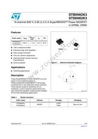 STB6N62K3 Datasheet Cover