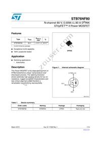STB76NF80 Datasheet Cover