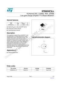 STB85NF3LLT4 Datasheet Cover