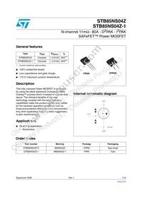 STB85NS04Z Datasheet Cover