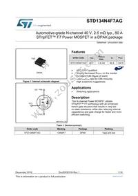 STD134N4F7AG Datasheet Cover