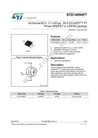 STD140N6F7 Datasheet Cover