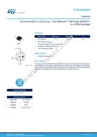 STD16N65M5 Datasheet Cover