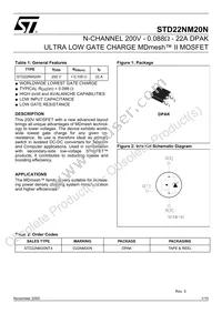 STD22NM20NT4 Datasheet Cover