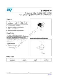 STD26NF10 Datasheet Cover