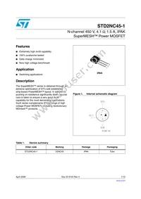 STD2NC45-1 Datasheet Cover