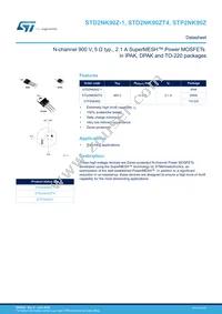 STD2NK90ZT4 Datasheet Cover