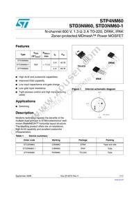 STD3NM60-1 Datasheet Cover