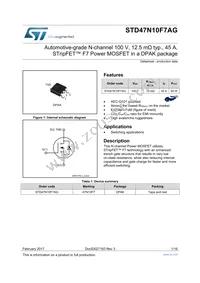 STD47N10F7AG Datasheet Cover