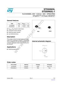 STD50N03L-1 Datasheet Cover