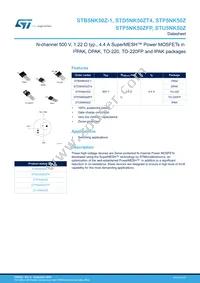 STD5NK50Z-1 Datasheet Cover