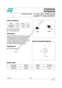 STD65NF06 Datasheet Cover