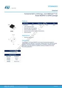 STD6N62K3 Datasheet Cover