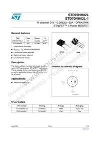 STD70NH02LT4 Datasheet Cover