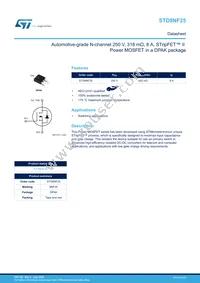 STD8NF25 Datasheet Cover