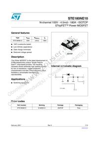 STE180NE10 Datasheet Cover