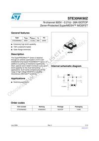 STE30NK90Z Datasheet Cover