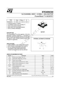 STE40NC60 Datasheet Cover