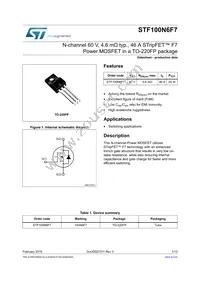 STF100N6F7 Datasheet Cover