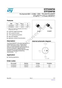 STF20NF06 Datasheet Cover