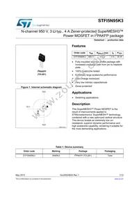 STFI5N95K3 Datasheet Cover