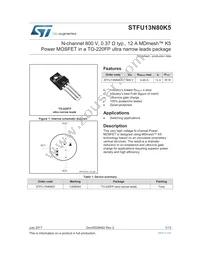 STFU13N80K5 Datasheet Cover