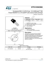 STFU18N65M2 Datasheet Cover