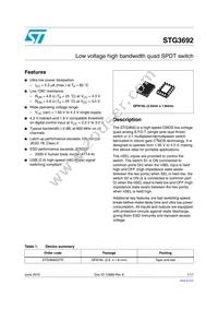 STG3692QTR Datasheet Cover