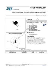 STGB10NB40LZT4 Datasheet Cover