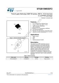 STGB15M65DF2 Datasheet Cover