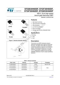 STGB30H60DF Datasheet Cover